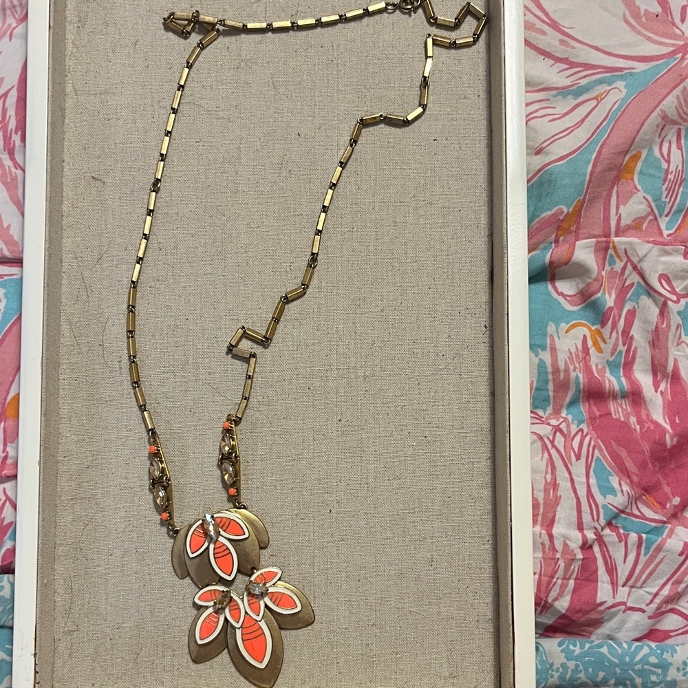 Stella & Dot Gold and Orange Necklace